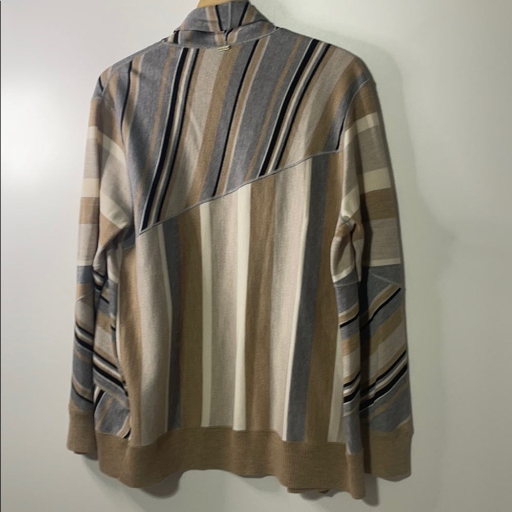 ST. JOHN 100%Wool Striped Open Front Cardigan/Wrap - Picture 6 of 9